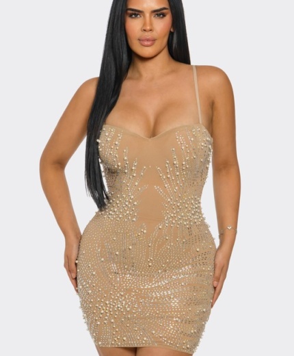 Frilled Shiny Dress